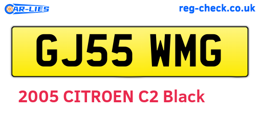 GJ55WMG are the vehicle registration plates.