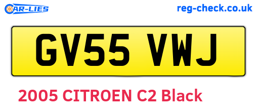 GV55VWJ are the vehicle registration plates.