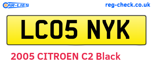 LC05NYK are the vehicle registration plates.