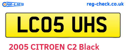 LC05UHS are the vehicle registration plates.