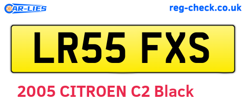 LR55FXS are the vehicle registration plates.