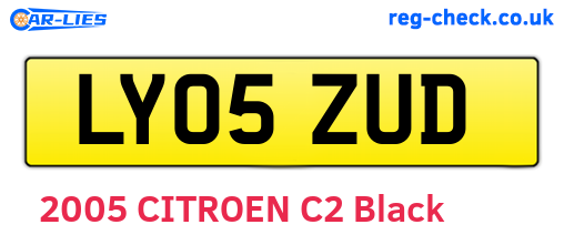 LY05ZUD are the vehicle registration plates.