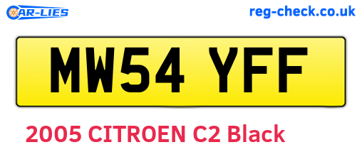 MW54YFF are the vehicle registration plates.