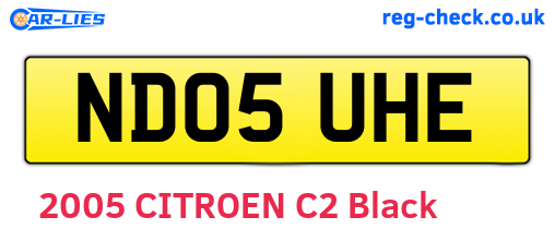 ND05UHE are the vehicle registration plates.