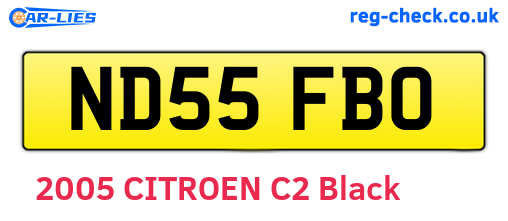 ND55FBO are the vehicle registration plates.