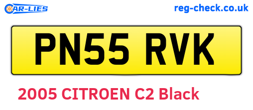 PN55RVK are the vehicle registration plates.