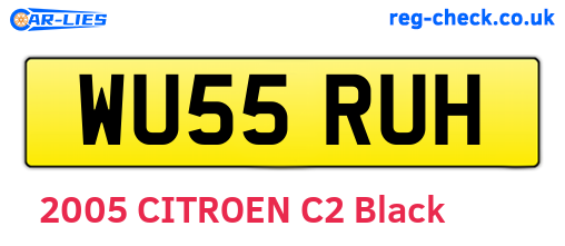 WU55RUH are the vehicle registration plates.
