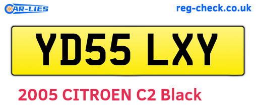 YD55LXY are the vehicle registration plates.