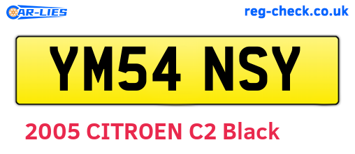 YM54NSY are the vehicle registration plates.