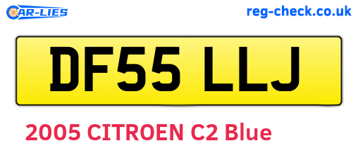 DF55LLJ are the vehicle registration plates.