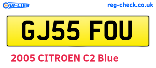 GJ55FOU are the vehicle registration plates.
