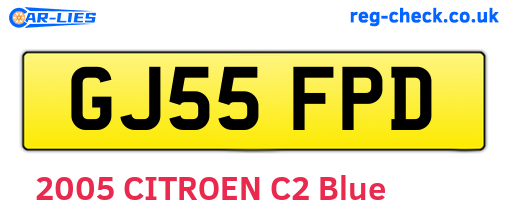 GJ55FPD are the vehicle registration plates.