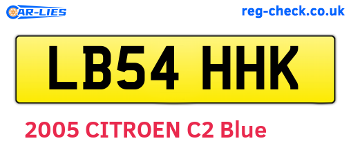 LB54HHK are the vehicle registration plates.