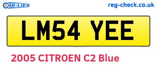 LM54YEE are the vehicle registration plates.