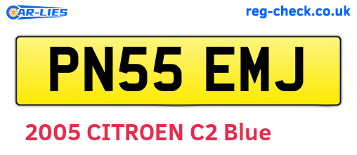 PN55EMJ are the vehicle registration plates.
