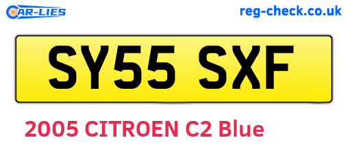 SY55SXF are the vehicle registration plates.