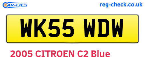 WK55WDW are the vehicle registration plates.
