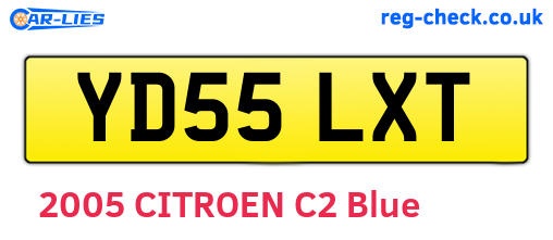 YD55LXT are the vehicle registration plates.