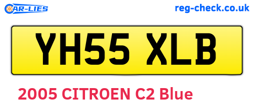 YH55XLB are the vehicle registration plates.