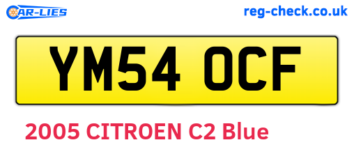 YM54OCF are the vehicle registration plates.