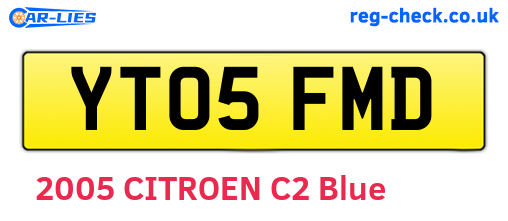 YT05FMD are the vehicle registration plates.