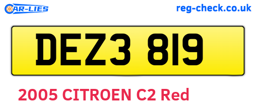 DEZ3819 are the vehicle registration plates.