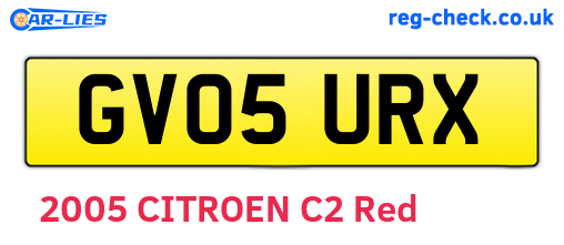 GV05URX are the vehicle registration plates.
