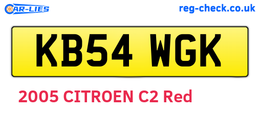 KB54WGK are the vehicle registration plates.