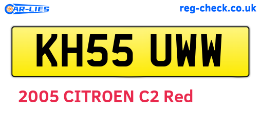 KH55UWW are the vehicle registration plates.