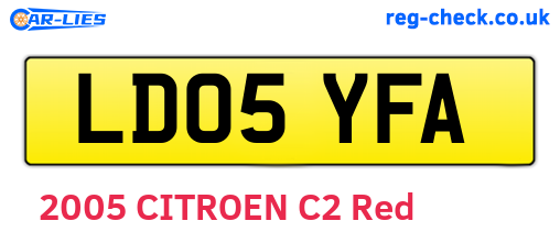 LD05YFA are the vehicle registration plates.