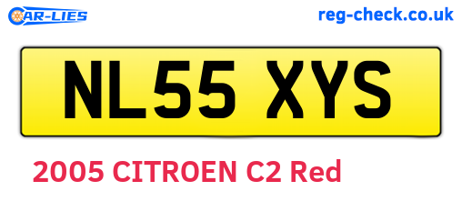 NL55XYS are the vehicle registration plates.