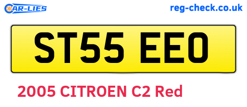 ST55EEO are the vehicle registration plates.