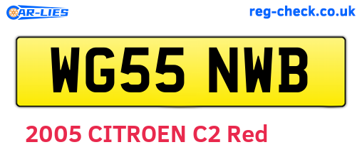 WG55NWB are the vehicle registration plates.
