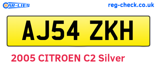 AJ54ZKH are the vehicle registration plates.