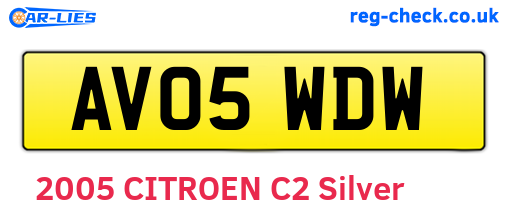 AV05WDW are the vehicle registration plates.