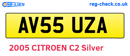 AV55UZA are the vehicle registration plates.