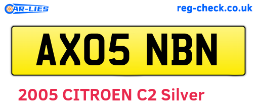 AX05NBN are the vehicle registration plates.