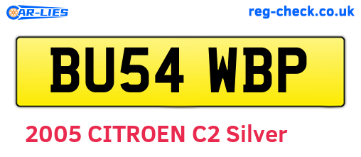 BU54WBP are the vehicle registration plates.