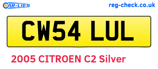 CW54LUL are the vehicle registration plates.