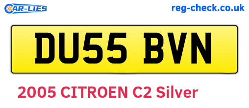 DU55BVN are the vehicle registration plates.