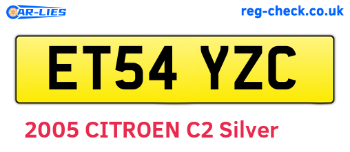 ET54YZC are the vehicle registration plates.