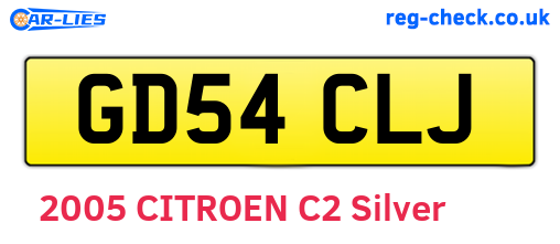 GD54CLJ are the vehicle registration plates.