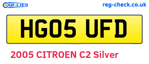HG05UFD are the vehicle registration plates.