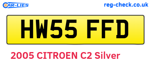 HW55FFD are the vehicle registration plates.