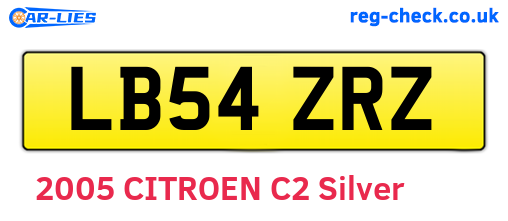 LB54ZRZ are the vehicle registration plates.