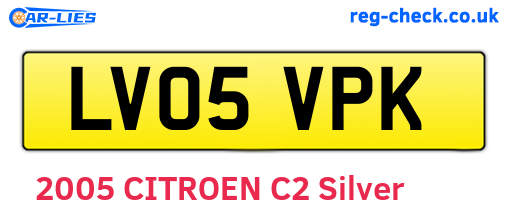 LV05VPK are the vehicle registration plates.