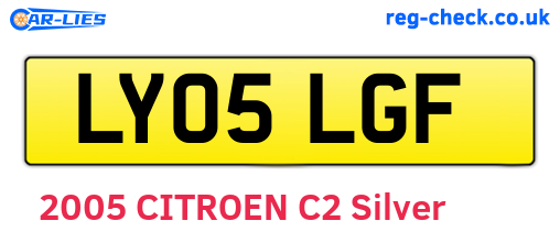 LY05LGF are the vehicle registration plates.