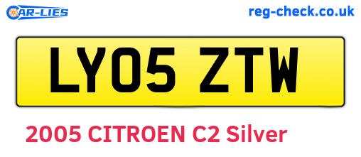LY05ZTW are the vehicle registration plates.