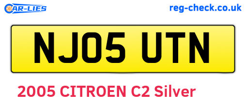 NJ05UTN are the vehicle registration plates.