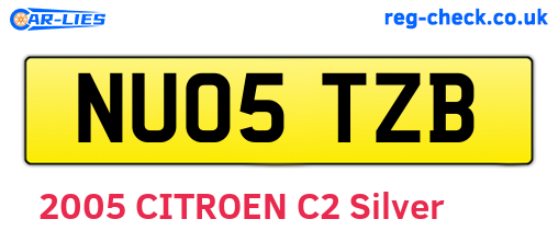 NU05TZB are the vehicle registration plates.
